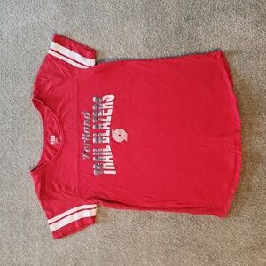 Girls Youth Portland Trail Blazer Tshirt Size 14 with half glitter lettering